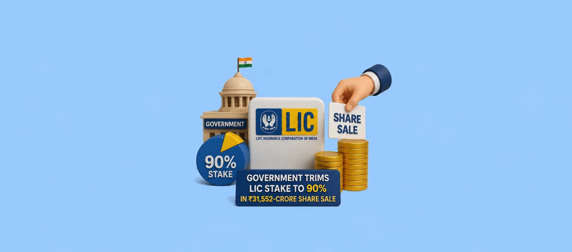 LIC OFC Stake to 90% in Rs 31,552-Crore Share Sale